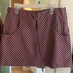 Pink striped mini skirt